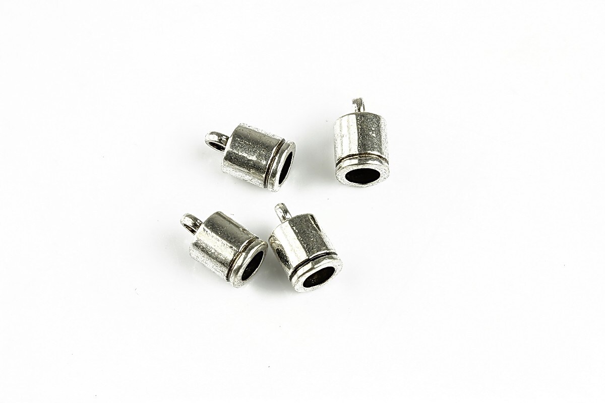 Capat de snur argintiu antichizat 10x6mm (interior 4mm)