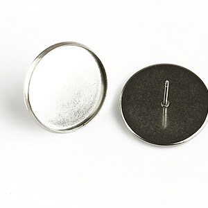Baza cercei otel inoxidabil 304, 20x12mm, platou 18mm (2 buc.)