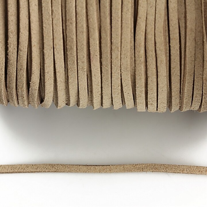 Snur suede (imitatie piele intoarsa) 3x1mm (5m) - maro deschis