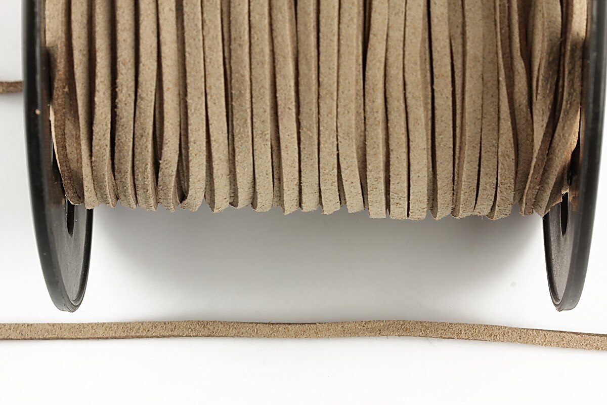 Snur suede (imitatie piele intoarsa) 3x1mm (5m) - maro deschis