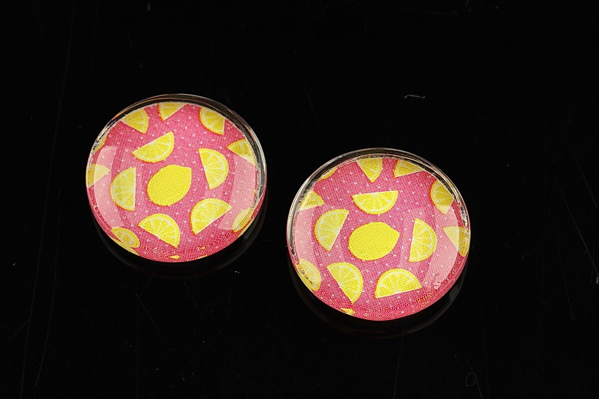 Cabochon sticla 20mm "Summer" cod 1094