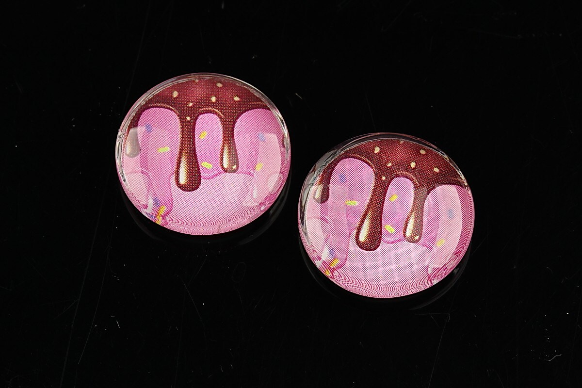 Cabochon sticla 20mm "Summer" cod 1096