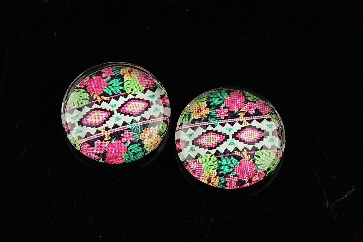 Cabochon sticla 20mm "Summer" cod 1098