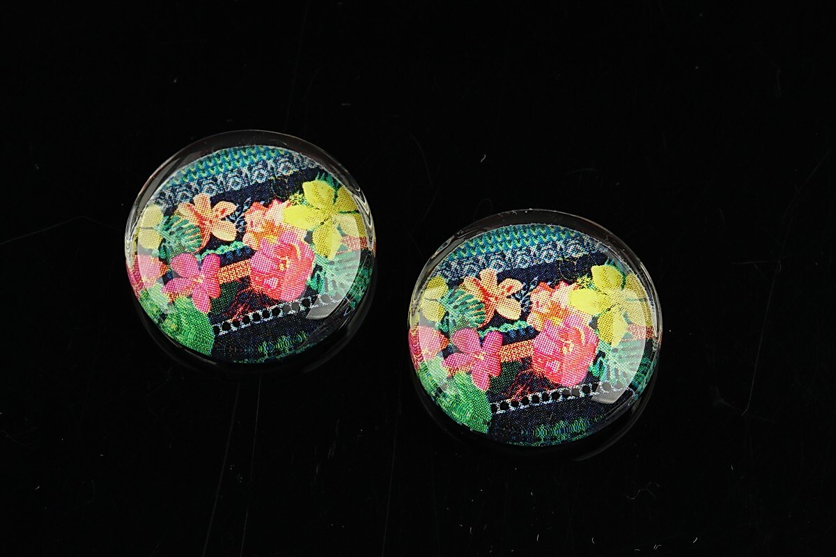 Cabochon sticla 20mm "Summer" cod 1100