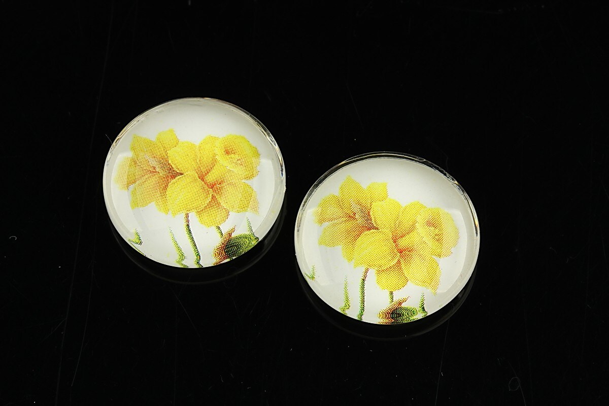 Cabochon sticla 20mm "Summer" cod 1101