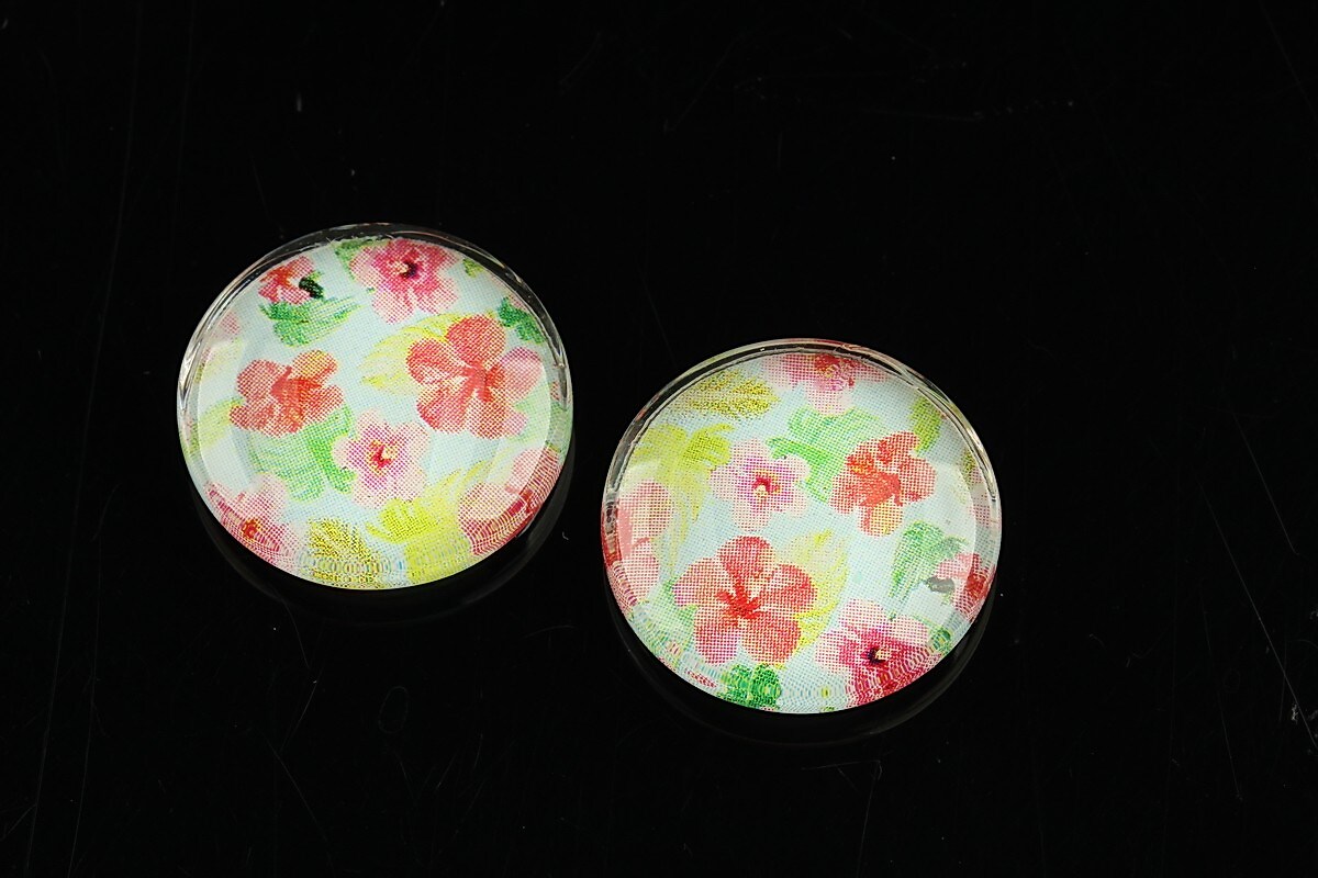 Cabochon sticla 20mm "Summer" cod 1102