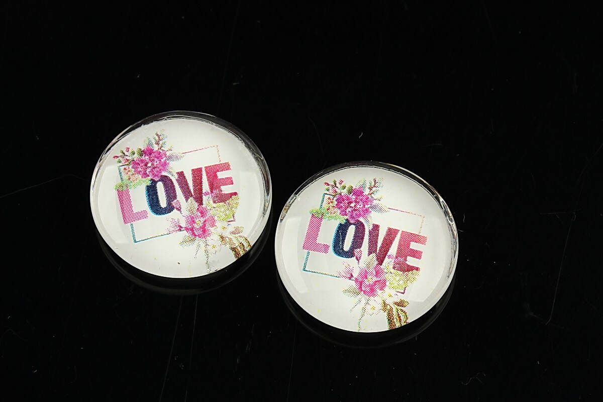 Cabochon sticla 20mm "Summer" cod 1105