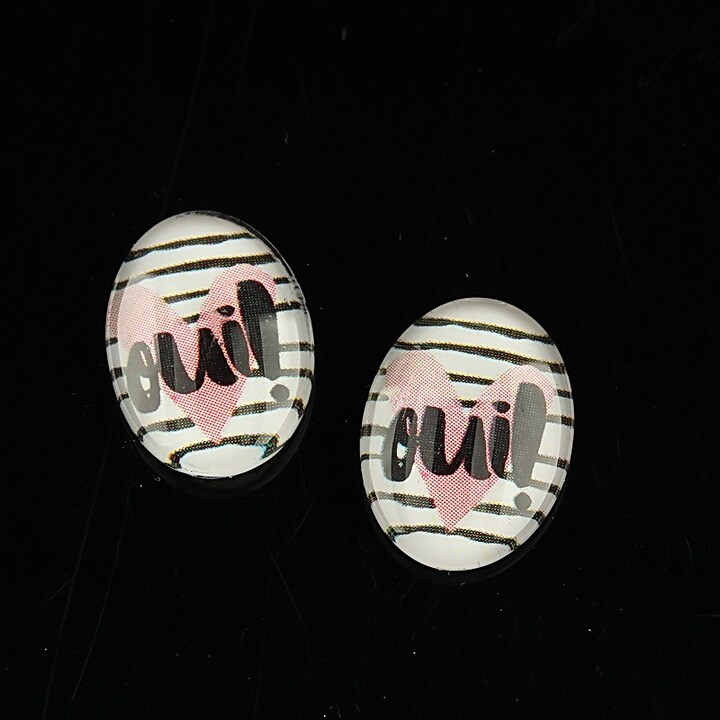 Cabochon sticla 18x13mm "Summer" cod 1107