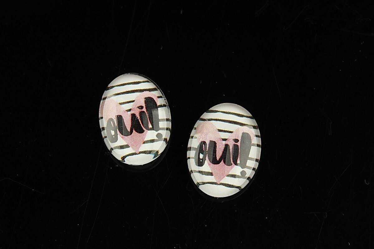 Cabochon sticla 18x13mm "Summer" cod 1107