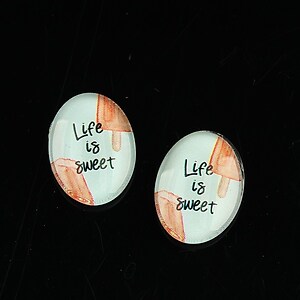 Cabochon sticla 18x13mm "Summer" cod 1108