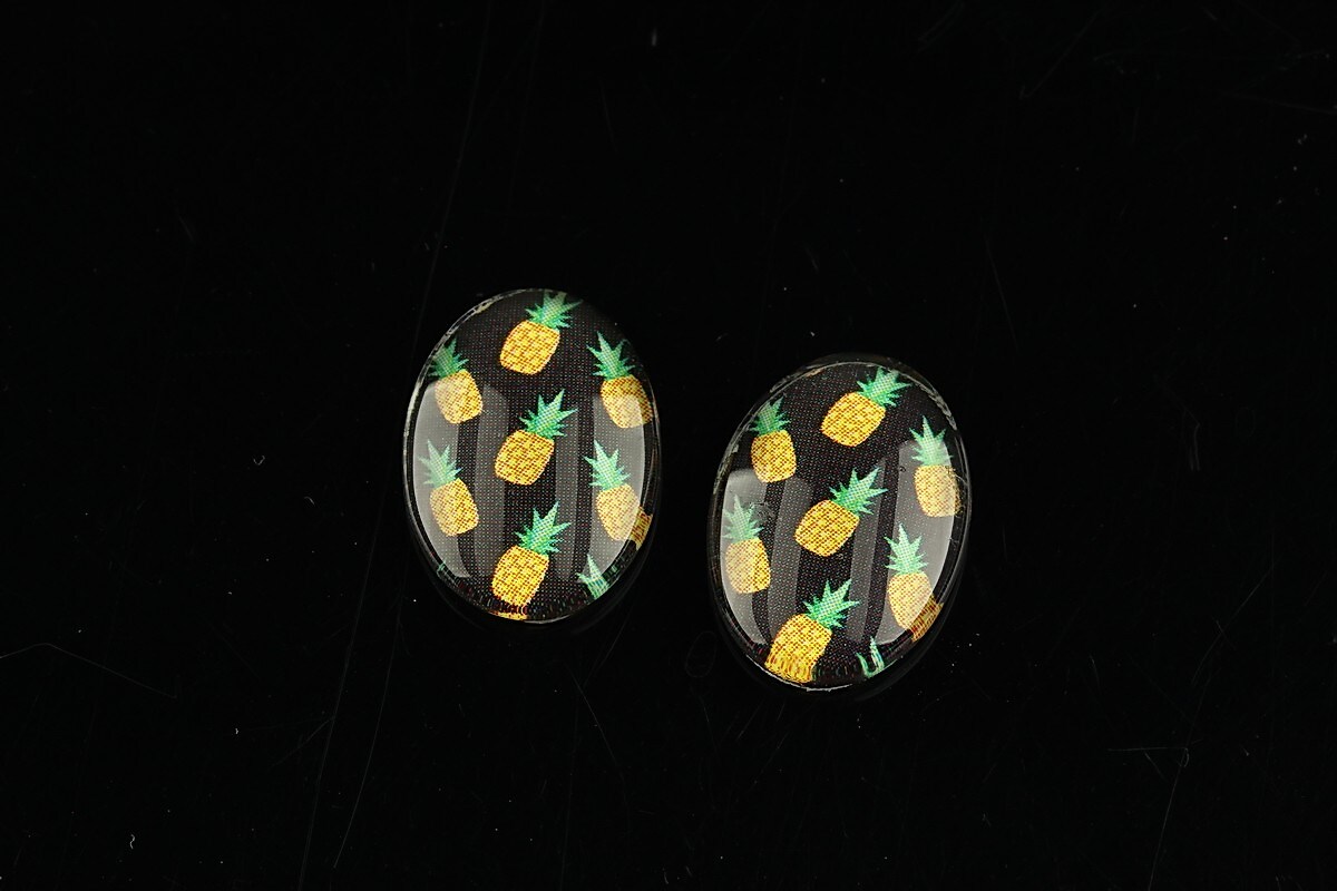 Cabochon sticla 18x13mm "Summer" cod 1111