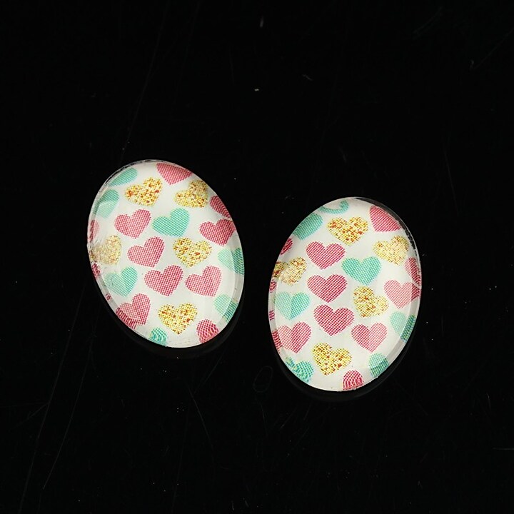 Cabochon sticla 18x13mm "Summer" cod 1112