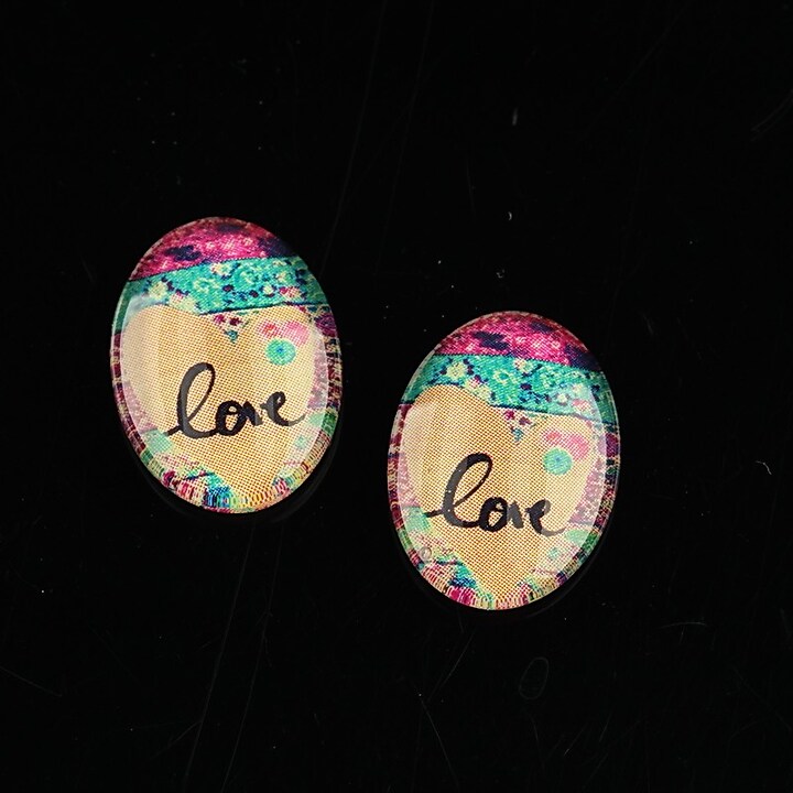 Cabochon sticla 18x13mm "Summer" cod 1113