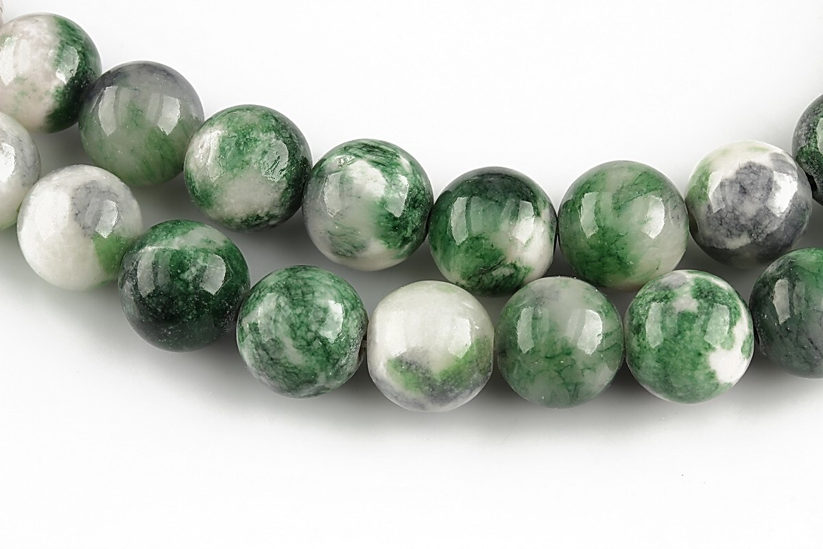 Persian jade sfere 10mm - verde - gri