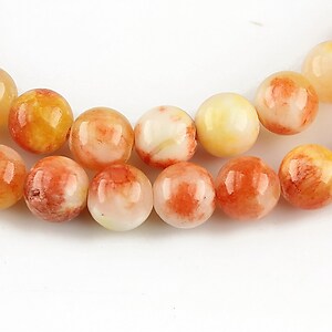 Persian jade sfere 8mm - portocaliu - galben