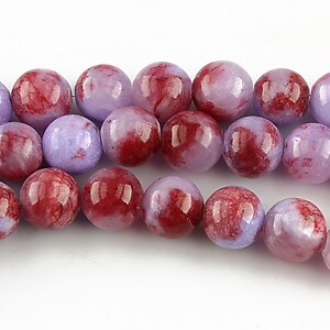 Persian jade sfere 8mm - lila - rosu