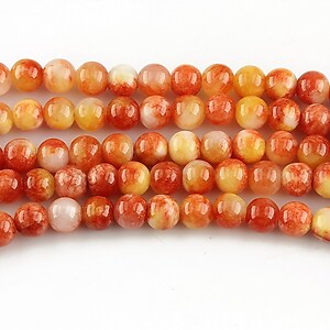 Persian jade sfere 4mm - portocaliu - galben (10 buc.)