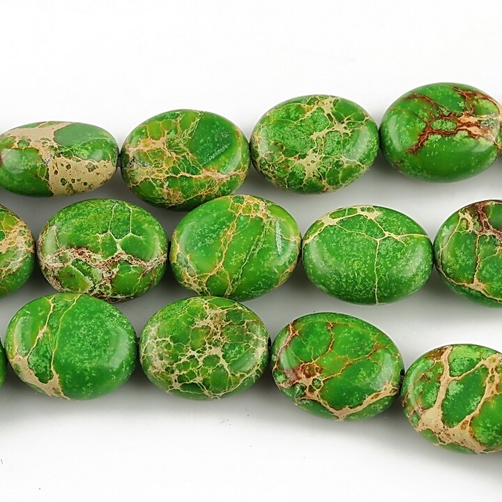 regalite de sinteza verzi oval 13x10mm