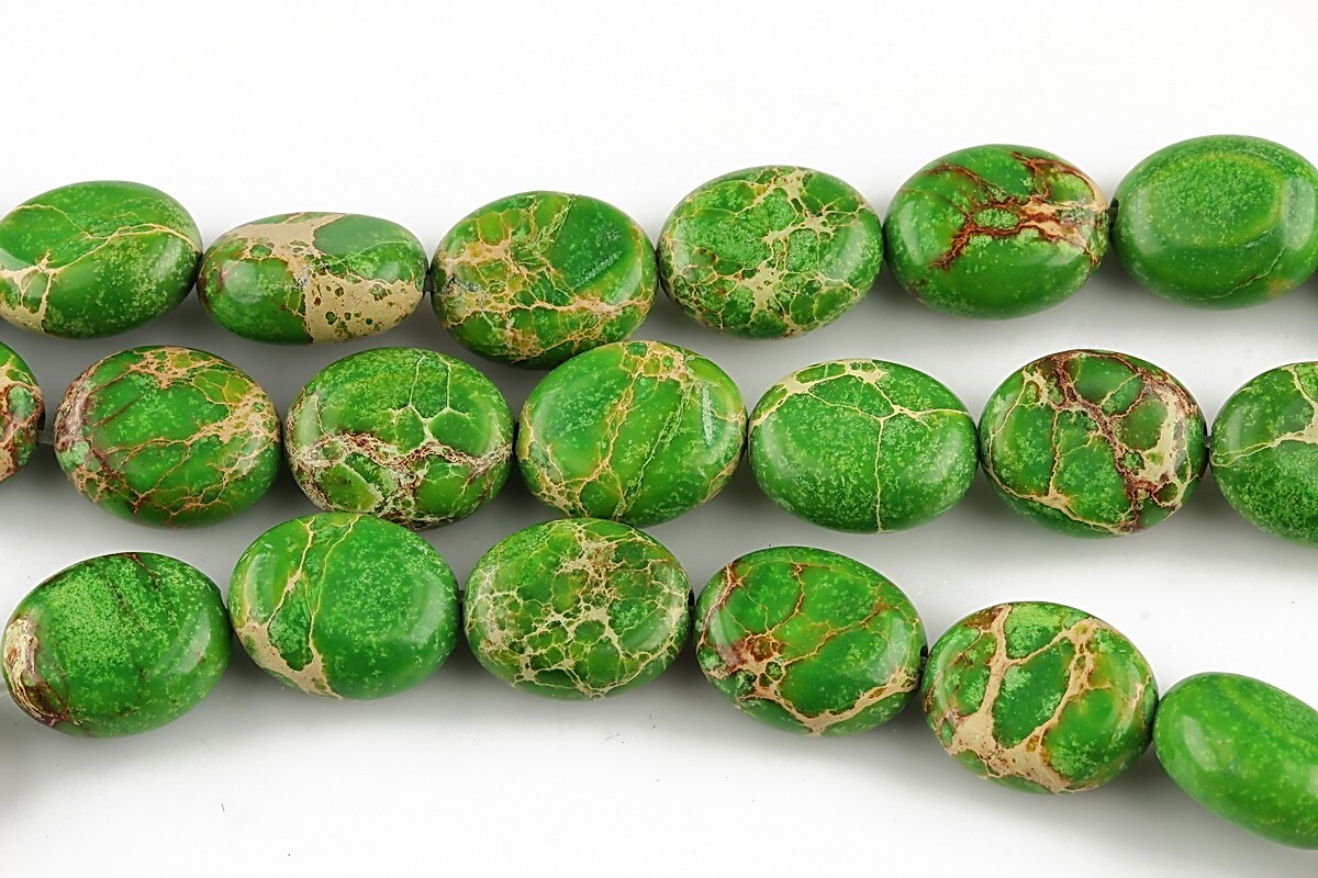 regalite de sinteza verzi oval 13x10mm