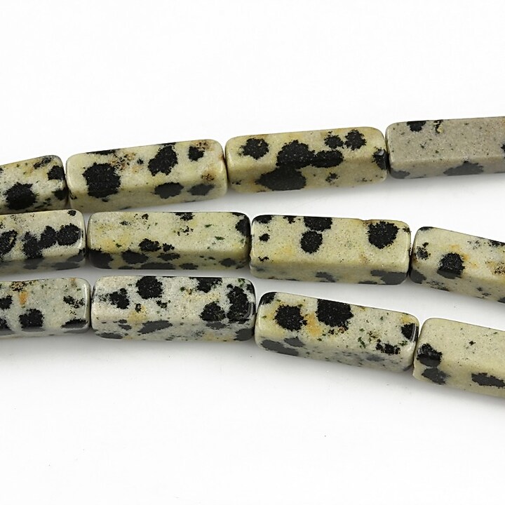 Jasp dalmatian tub 13-14x4-5mm