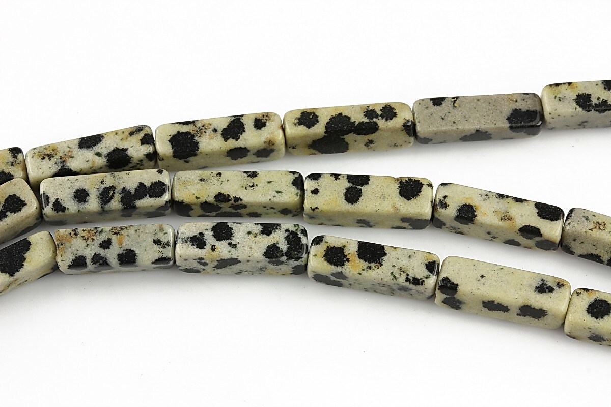 Jasp dalmatian tub 13-14x4-5mm