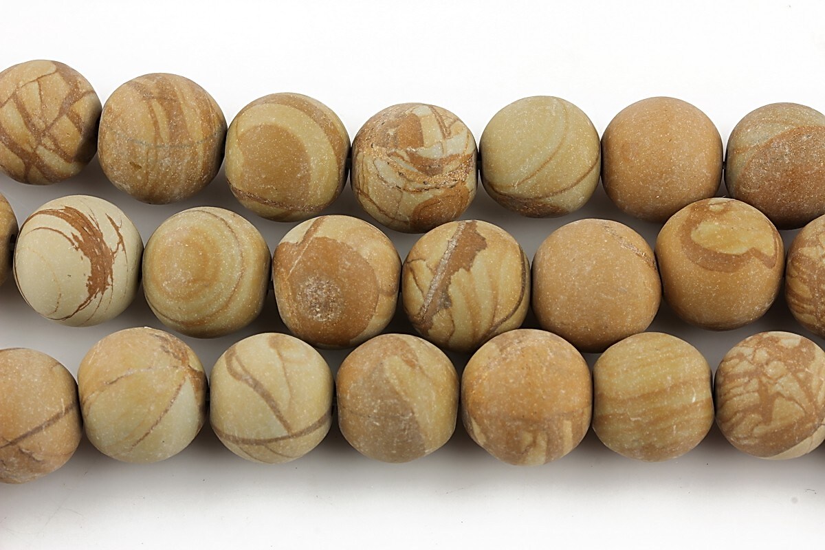 Wood jasper frosted sfere 10mm