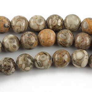 Crinoid fossil jasper sfere 8mm