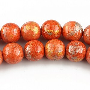 Mashan jad cu irizatii metalice sfere 10mm - portocaliu