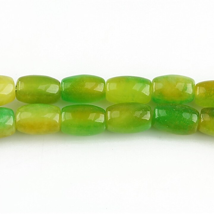 Jad butoias 8x6mm - verde-galben