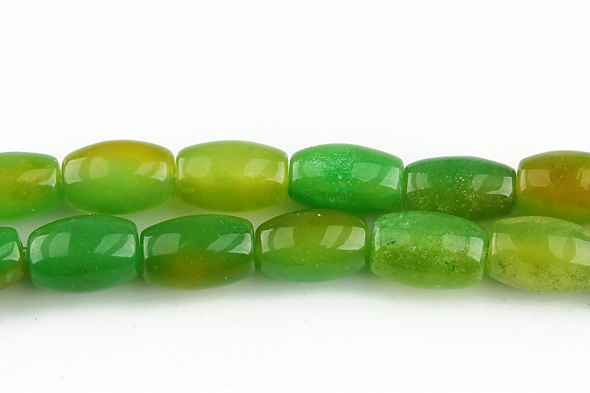 Jad butoias 12x8mm - verde-galben