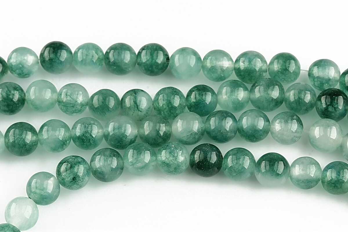 Flower jade verde sfere 6mm