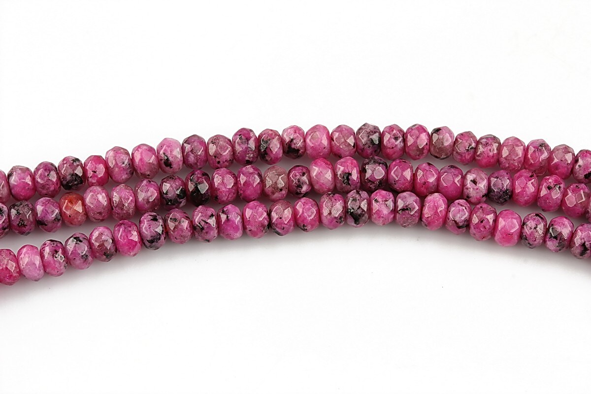 Sesame jasper rondele fatetate 3x4-5mm - roz
