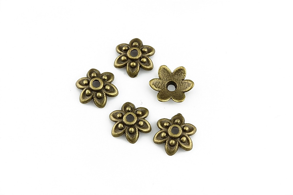 Capacele margele bronz 9x3mm