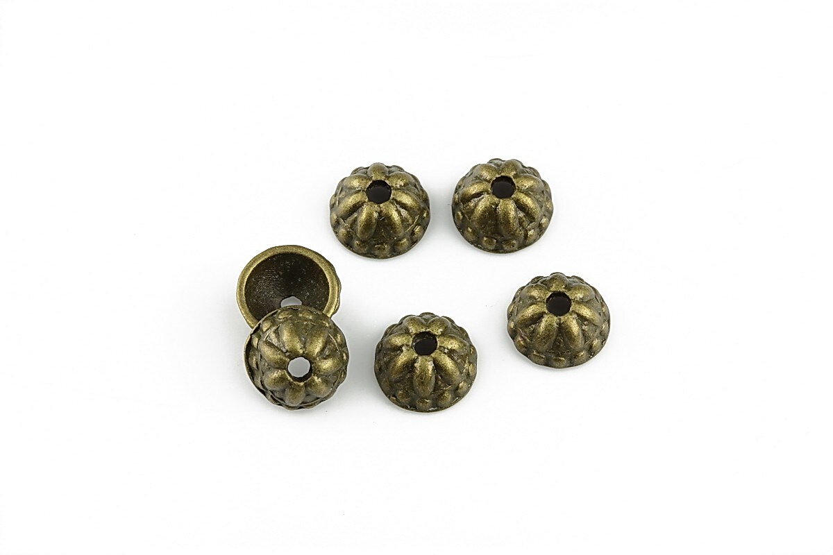 Capacele margele bronz 8x4mm