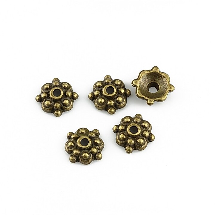 Capacele margele bronz 8x3mm