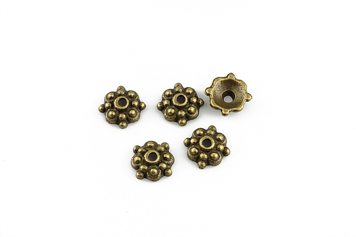 Capacele margele bronz 8x3mm