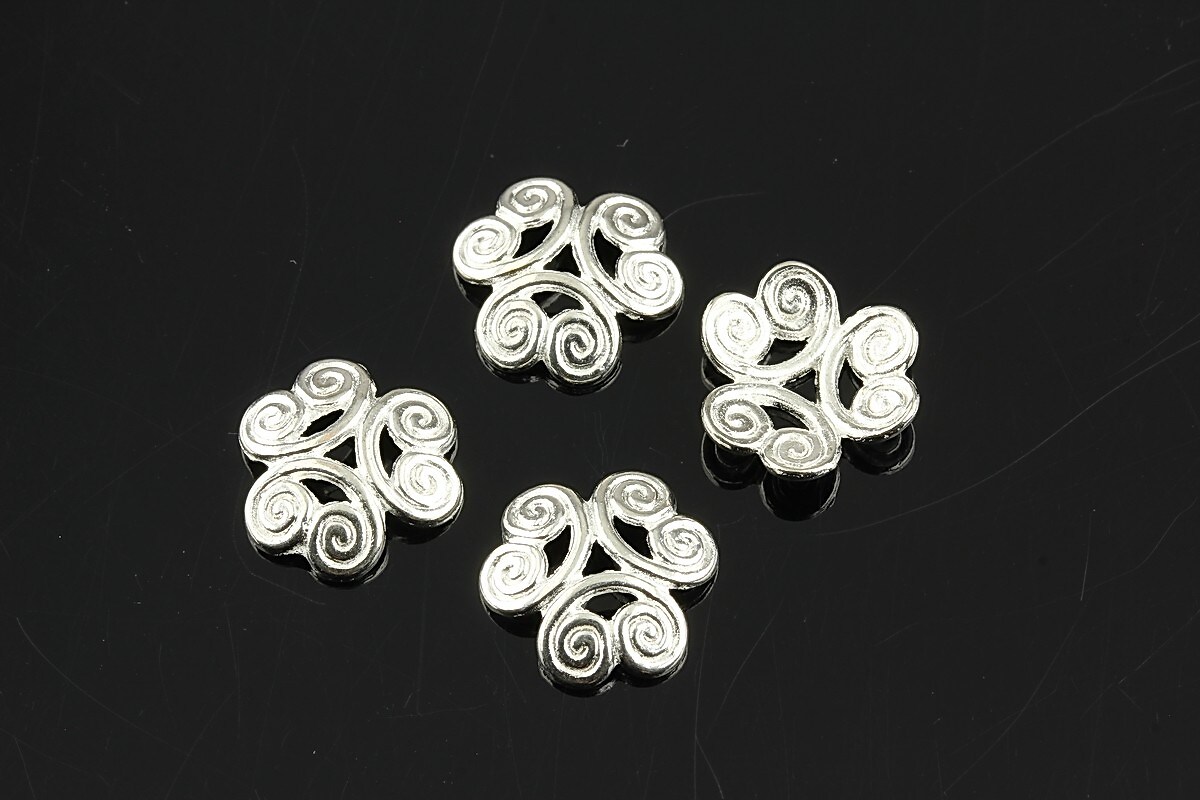 Capacele margele argintii 12x3mm