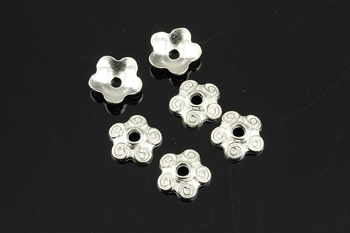 Capacele margele argintii 10x3mm