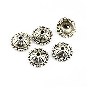 Capacele margele argintiu antichizat 10x5mm