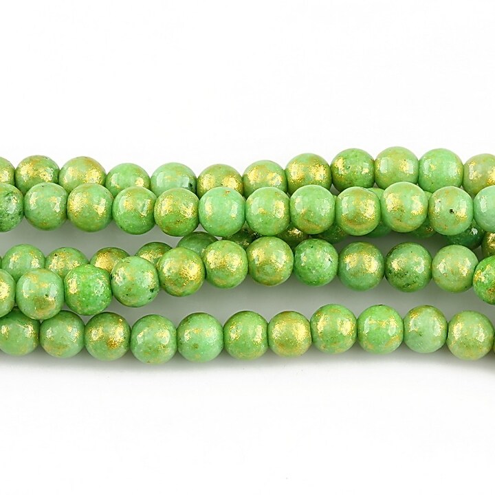 Mashan Jade cu irizatii aurii sfere 4mm - verde (10 buc.)