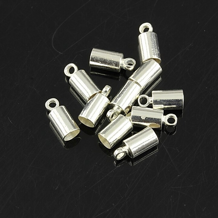 Capat de snur argintiu 9x4mm (interior 3,5mm)