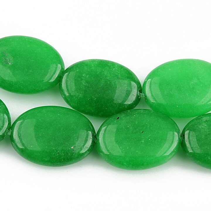 Jad oval 18x13mm - verde