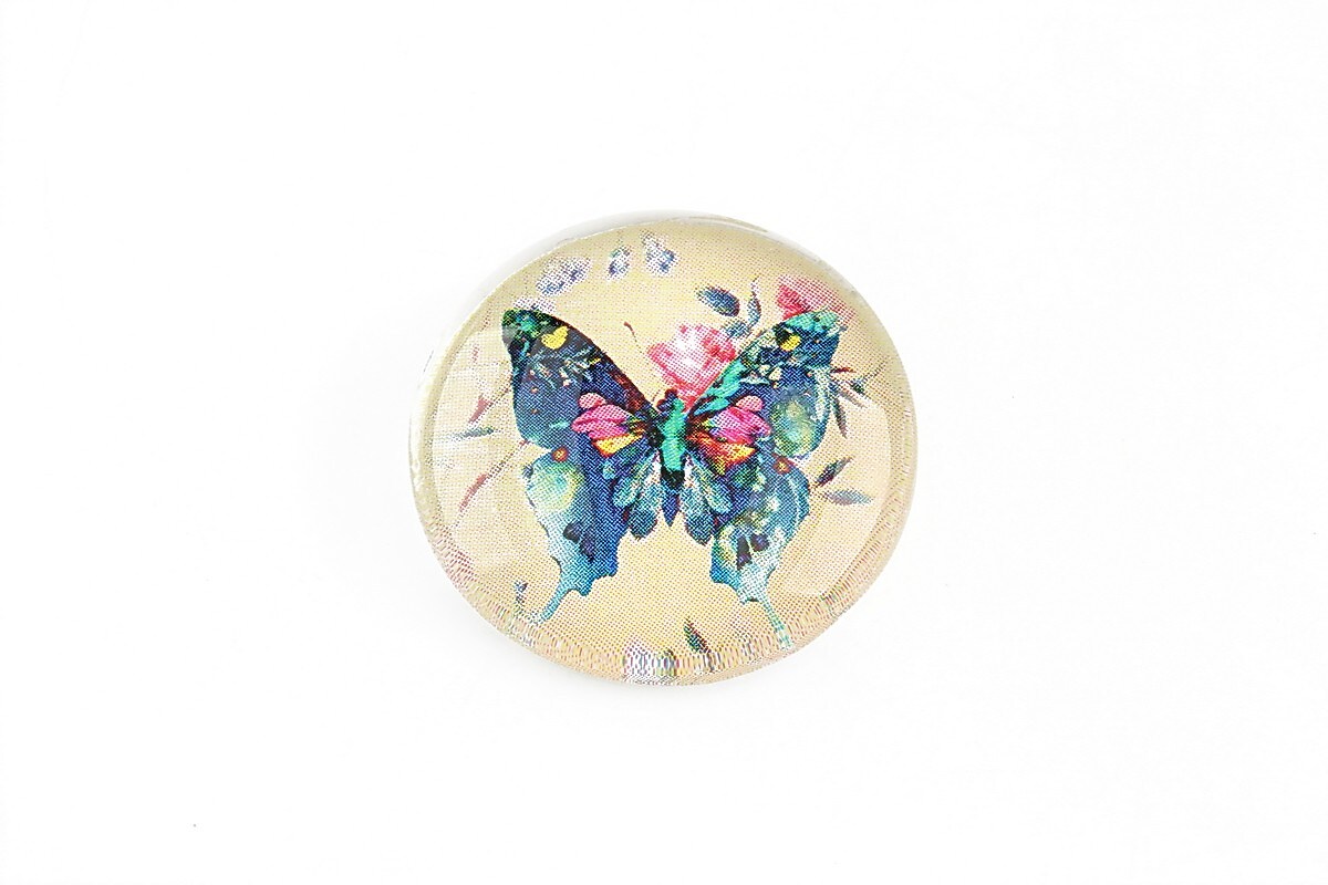 Cabochon sticla 25mm "Butterfly" cod 1158
