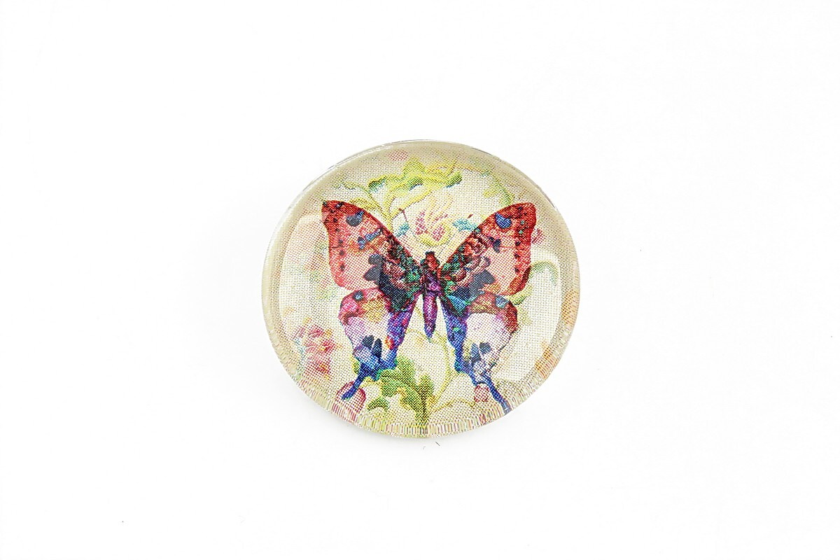 Cabochon sticla 25mm "Butterfly" cod 1159