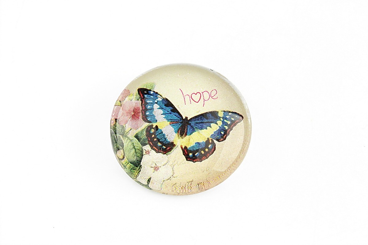 Cabochon sticla 25mm "Butterfly" cod 1160