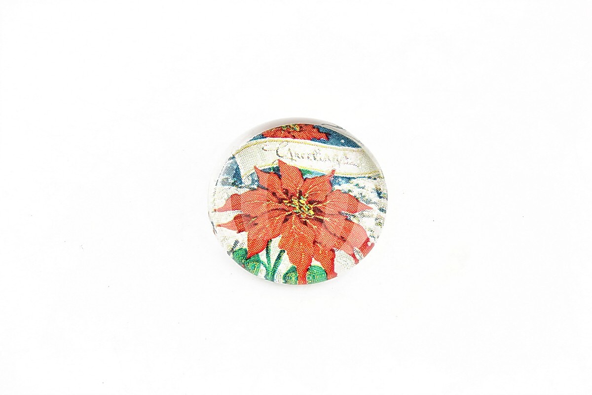 Cabochon sticla 20mm "Christmas" cod 1166