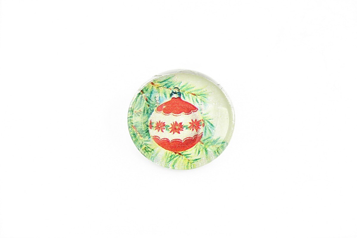 Cabochon sticla 20mm "Christmas" cod 1167