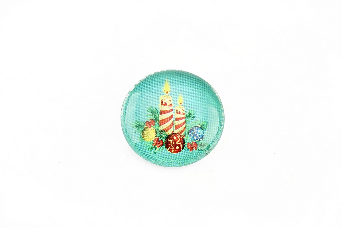 Cabochon sticla 20mm "Christmas" cod 1168