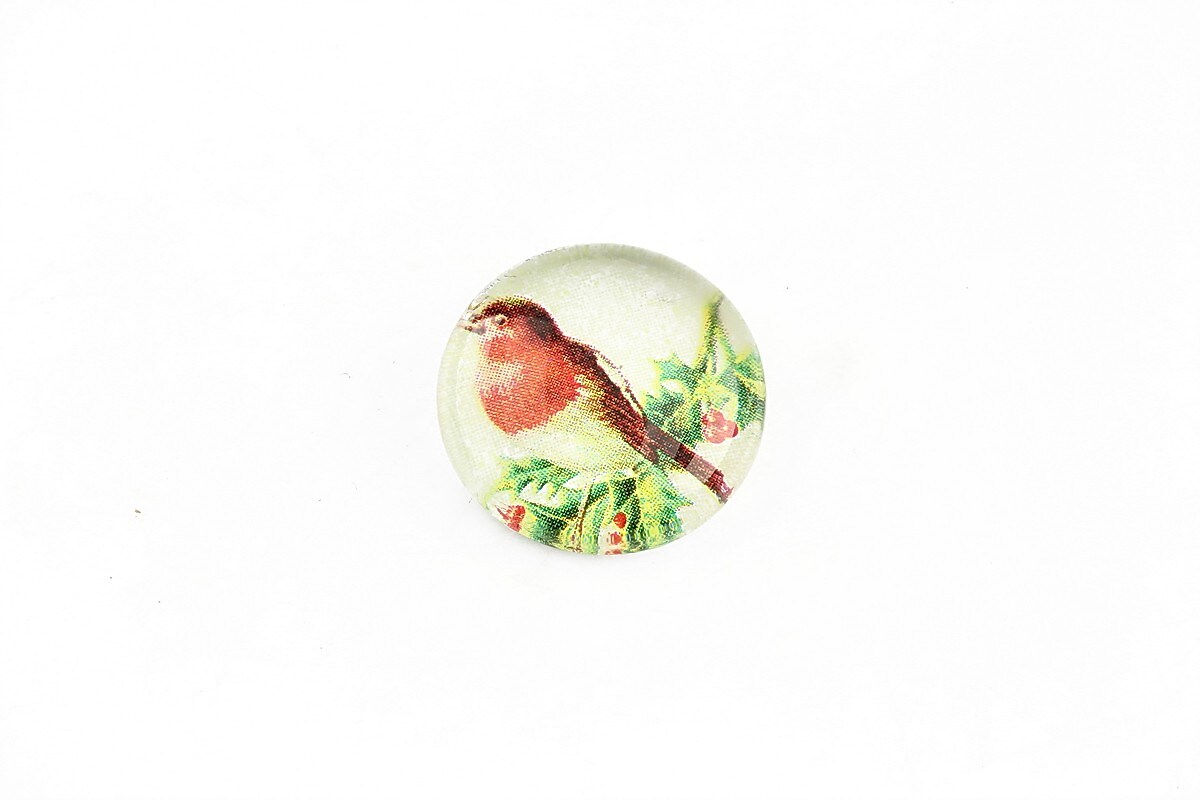 Cabochon sticla 18mm "Christmas" cod 1173