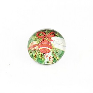 Cabochon sticla 18mm "Christmas" cod 1174